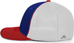 Pacific Headwear 404M Trucker Flexfit Cap Royal White Red