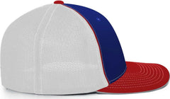 Pacific Headwear 404M Trucker Flexfit Cap Royal White Red