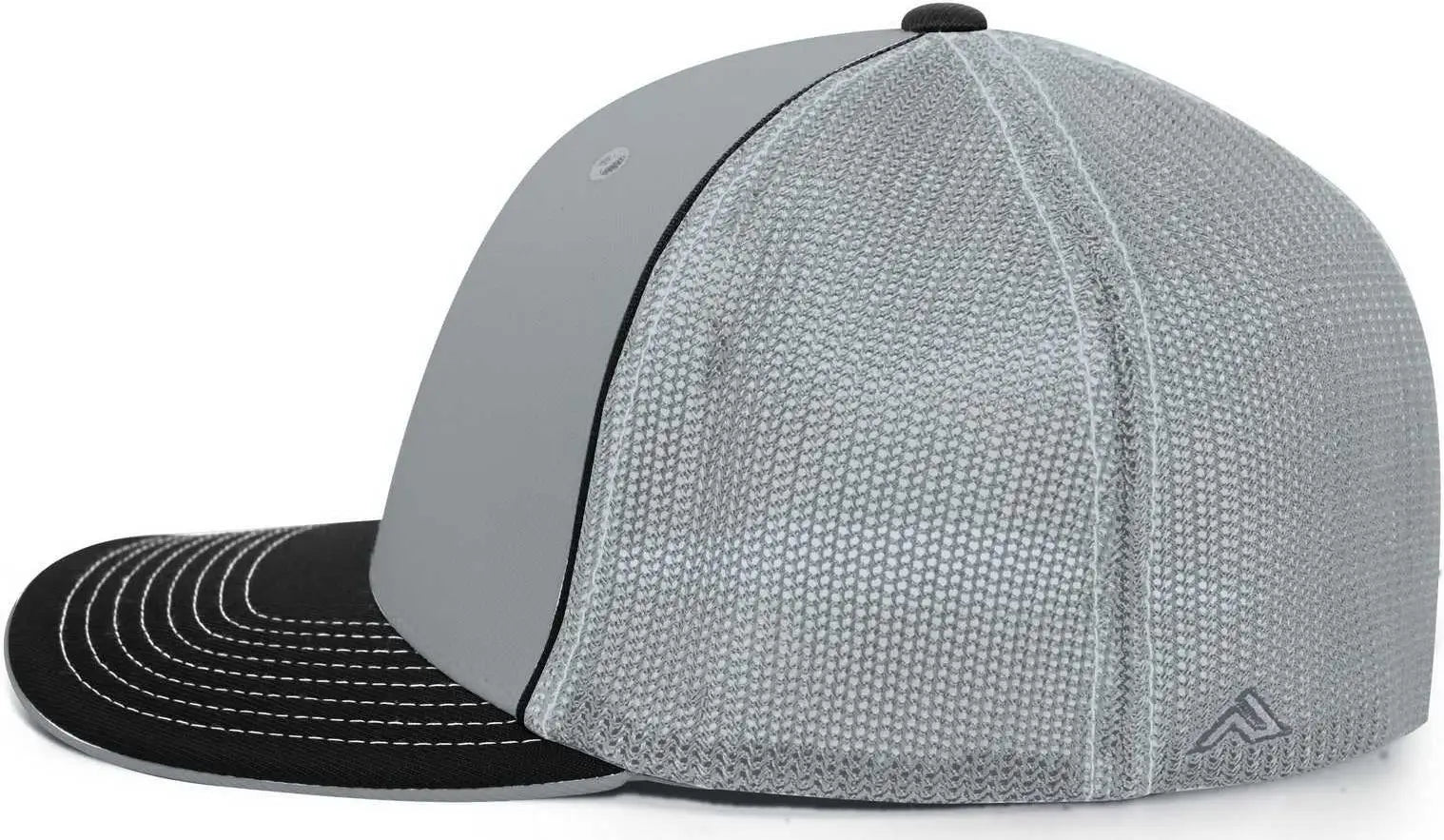 Pacific Headwear 404M Trucker Flexfit Cap - Silver Black