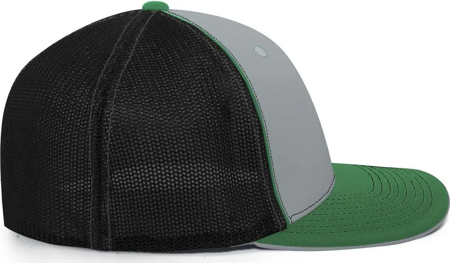 Pacific Headwear 404M Trucker Flexfit Cap - Silver Black Kelly
