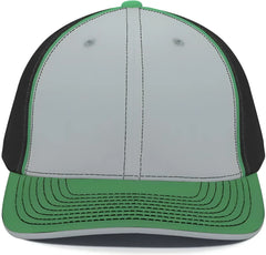 Pacific Headwear 404M Trucker Flexfit Cap - Silver Black Kelly