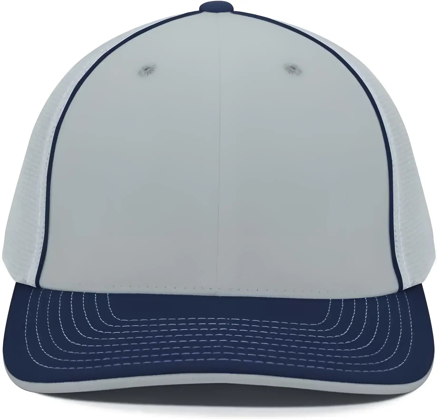 Pacific Headwear 404M Trucker Flexfit Cap - Silver Navy