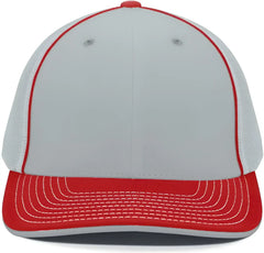 Pacific Headwear 404M Trucker Flexfit Cap Silver Red