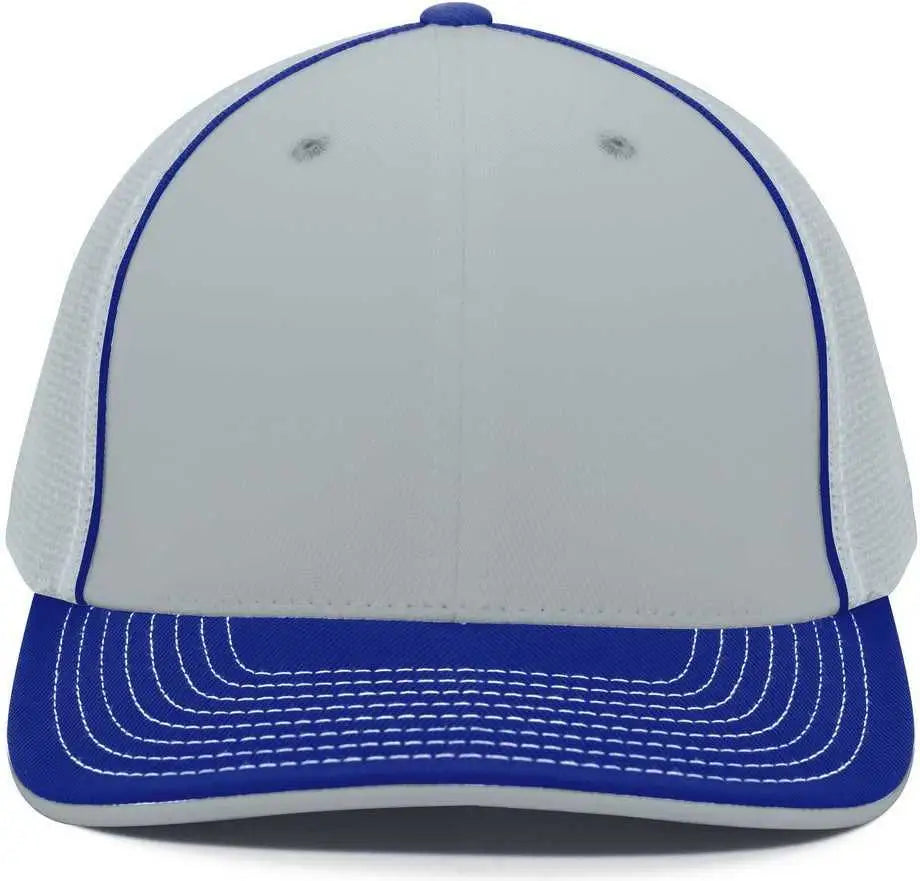 Pacific Headwear 404M Trucker Flexfit Cap - Silver Royal