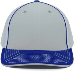 Pacific Headwear 404M Trucker Flexfit Cap Silver Royal