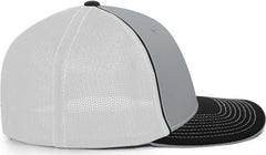 Pacific Headwear 404M Trucker Flexfit Cap Silver White Black