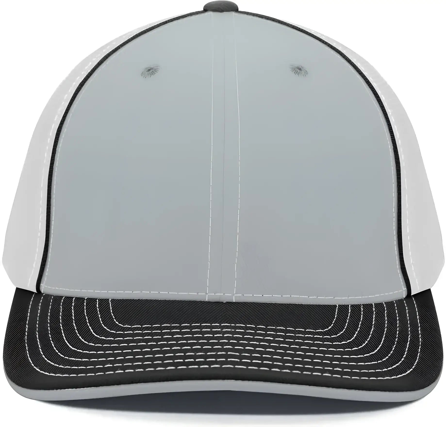 Pacific Headwear 404M Trucker Flexfit Cap - Silver White Black