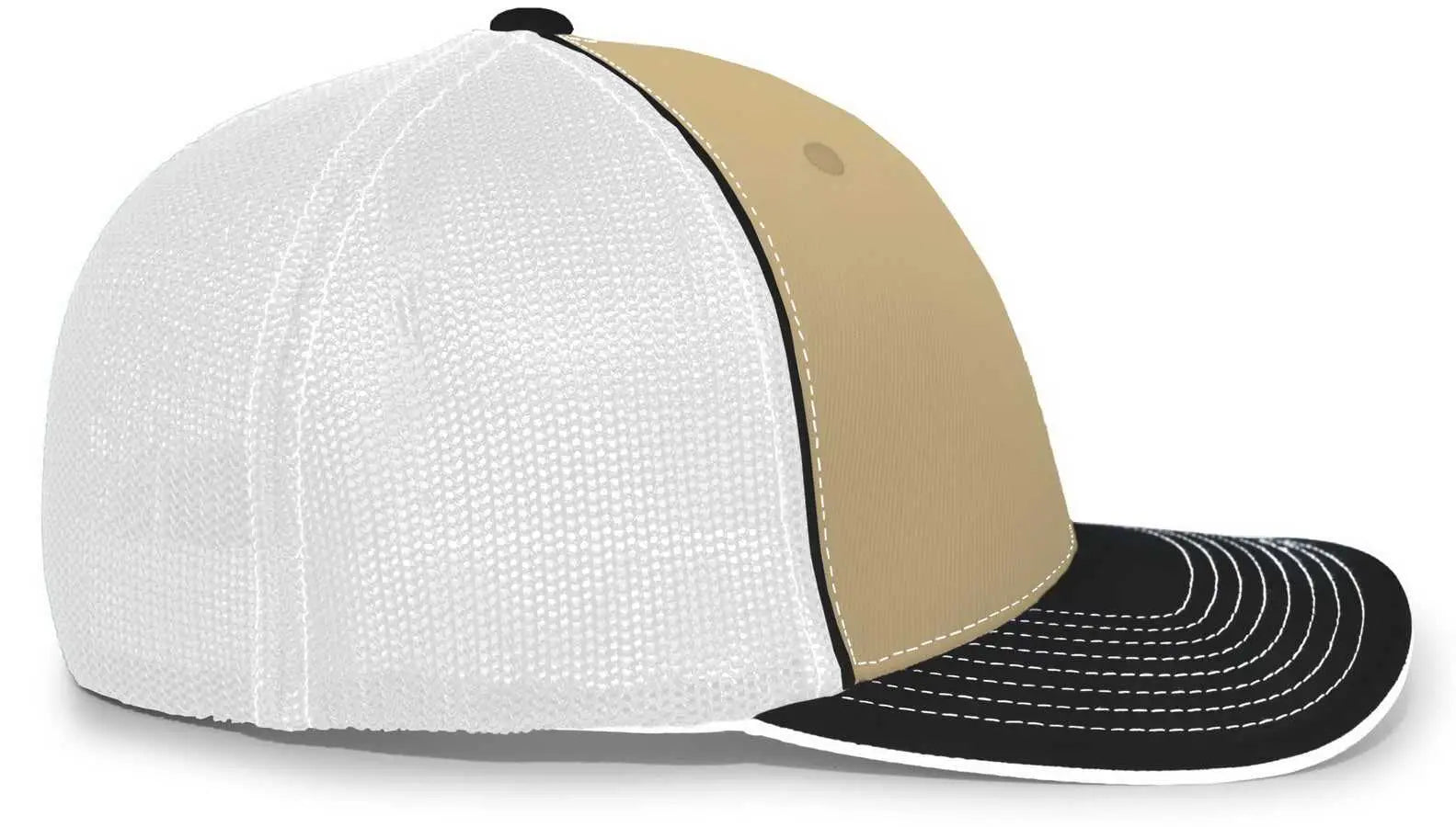 Pacific Headwear 404M Trucker Flexfit Cap - Vegas Gold Black
