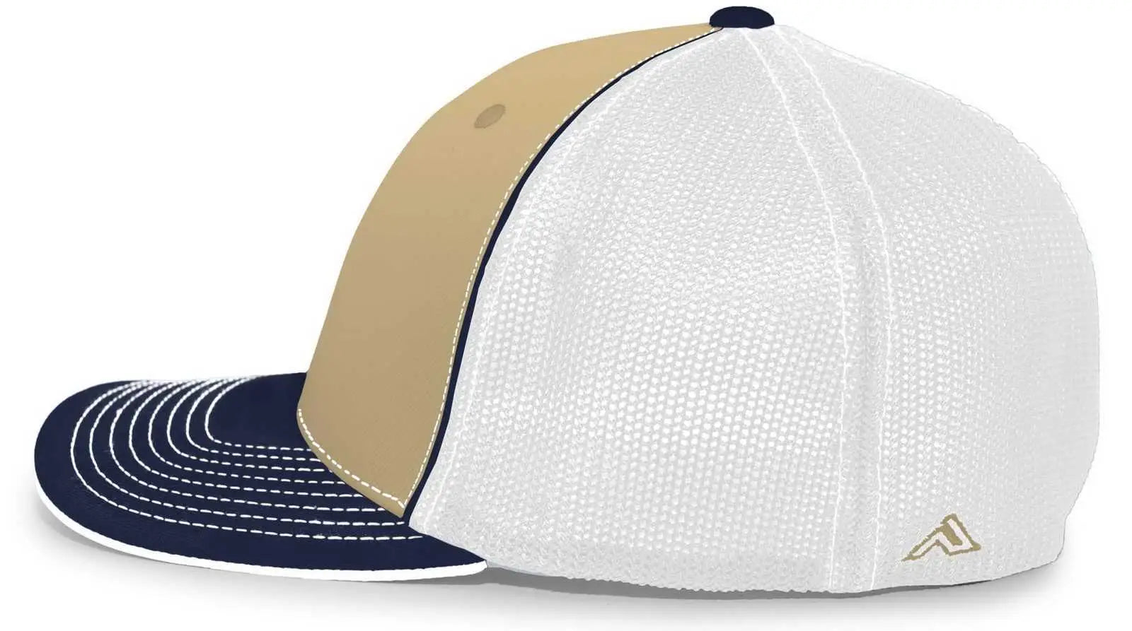 Pacific Headwear 404M Trucker Flexfit Cap - Vegas Gold Navy