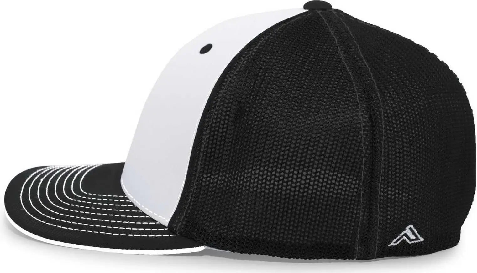 Pacific Headwear 404M Trucker Flexfit Cap - White Black