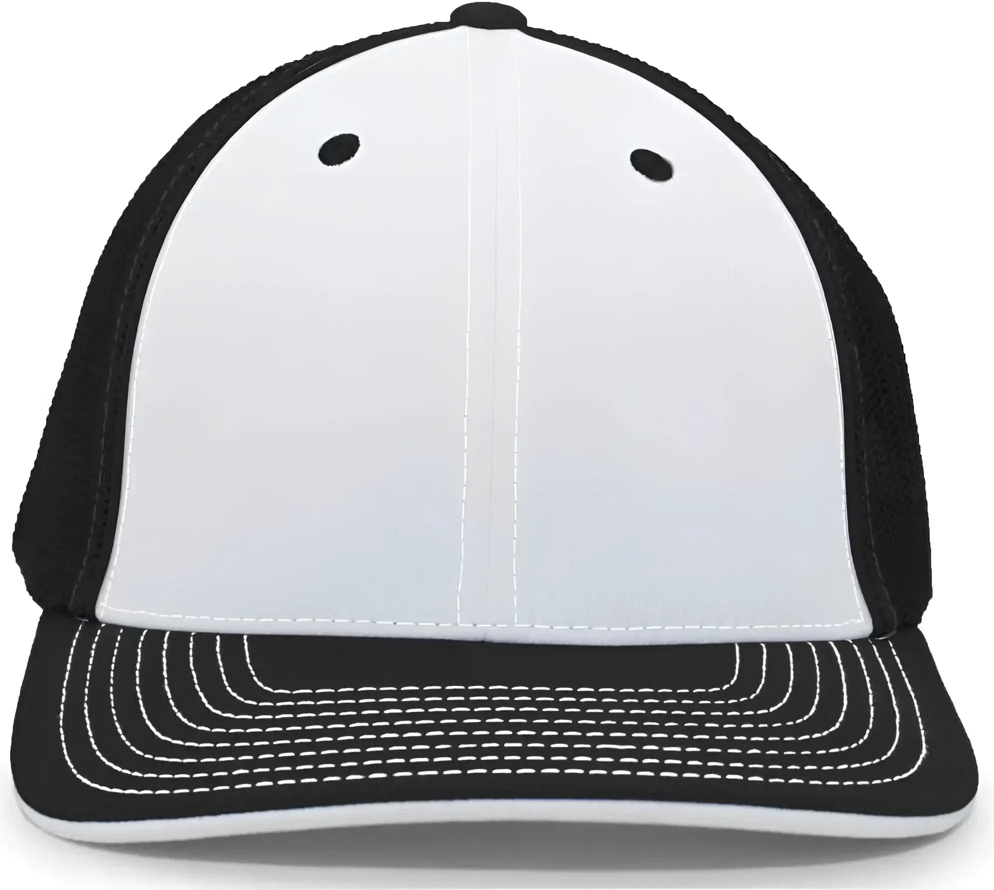 Pacific Headwear 404M Trucker Flexfit Cap - White Black