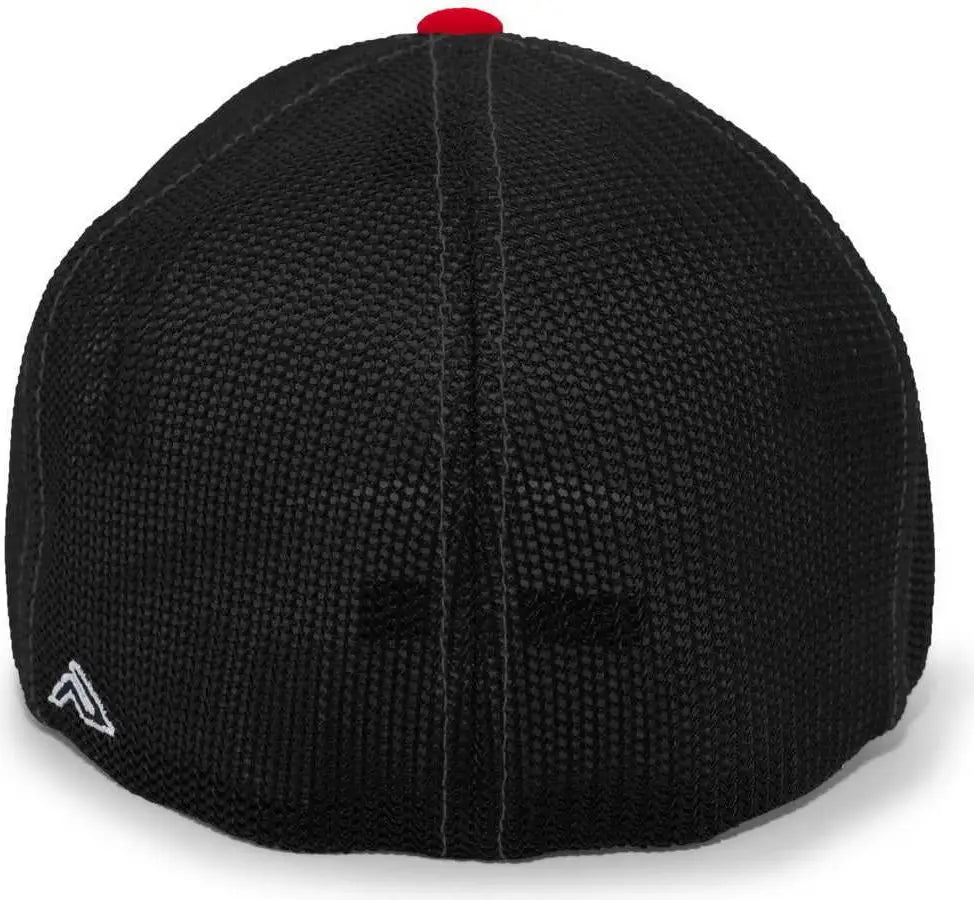 Pacific Headwear 404M Trucker Flexfit Cap - White Black Red