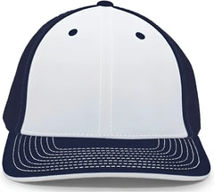 Pacific Headwear 404M Trucker Flexfit Cap White Navy