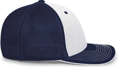 Pacific Headwear 404M Trucker Flexfit Cap White Navy