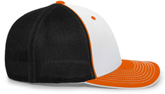 Pacific Headwear 404M Trucker Flexfit Cap White Orange Black