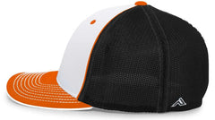 Pacific Headwear 404M Trucker Flexfit Cap White Orange Black