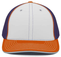 Pacific Headwear 404M Trucker Flexfit Cap White Purple Orange