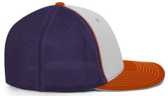 Pacific Headwear 404M Trucker Flexfit Cap White Purple Orange