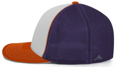 Pacific Headwear 404M Trucker Flexfit Cap White Purple Orange
