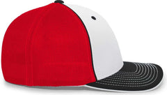 Pacific Headwear 404M Trucker Flexfit Cap White Red Black