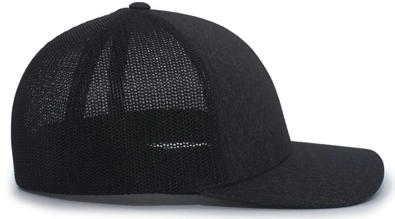 Pacific Headwear 405 Heather Flexfit Trucker Cap - Black Heather Black