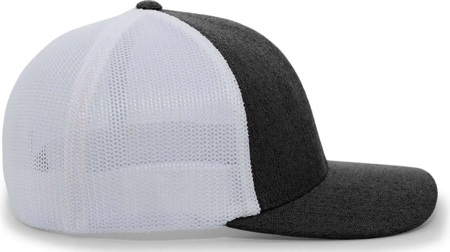 Pacific Headwear 405 Heather Flexfit Trucker Cap - Black Heather White