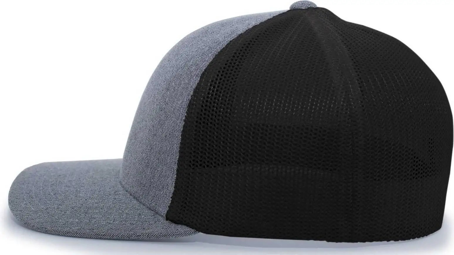Pacific Headwear 405 Heather Flexfit Trucker Cap - Gray Heather Black