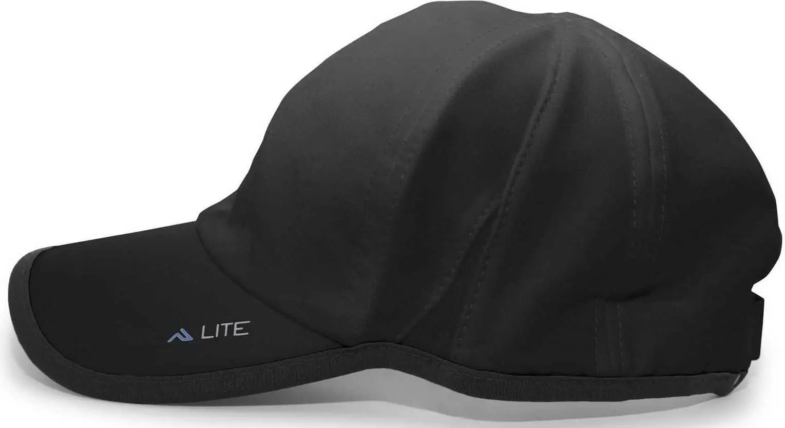 Pacific Headwear 410L Active Cap Hook-and-Loop Cap - Black Black - Black / 7’’ - 7 7/8’’