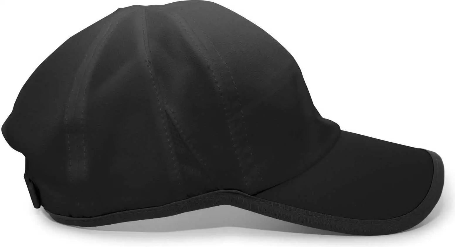 Pacific Headwear 410L Active Cap Hook-and-Loop Cap - Black Black - Black / 7’’ - 7 7/8’’