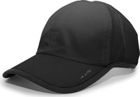 Pacific Headwear 410L Active Cap Hook-and-Loop Cap - Black Black - Black / 7’’ - 7 7/8’’