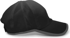 Pacific Headwear 410L Active Cap Hook-and-Loop Cap - Black Graphite - Black Dark Gray / 7’’ - 7 7/8’’