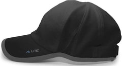 Pacific Headwear 410L Active Cap Hook-and-Loop Cap - Black Graphite - Black Dark Gray / 7’’ - 7 7/8’’