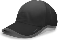Pacific Headwear 410L Active Cap Hook-and-Loop Cap - Black Graphite - Black Dark Gray / 7’’ - 7 7/8’’