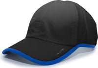 Pacific Headwear 410L Active Cap Hook-and-Loop Cap - Black Royal - Black Royal / 7’’ - 7 7/8’’