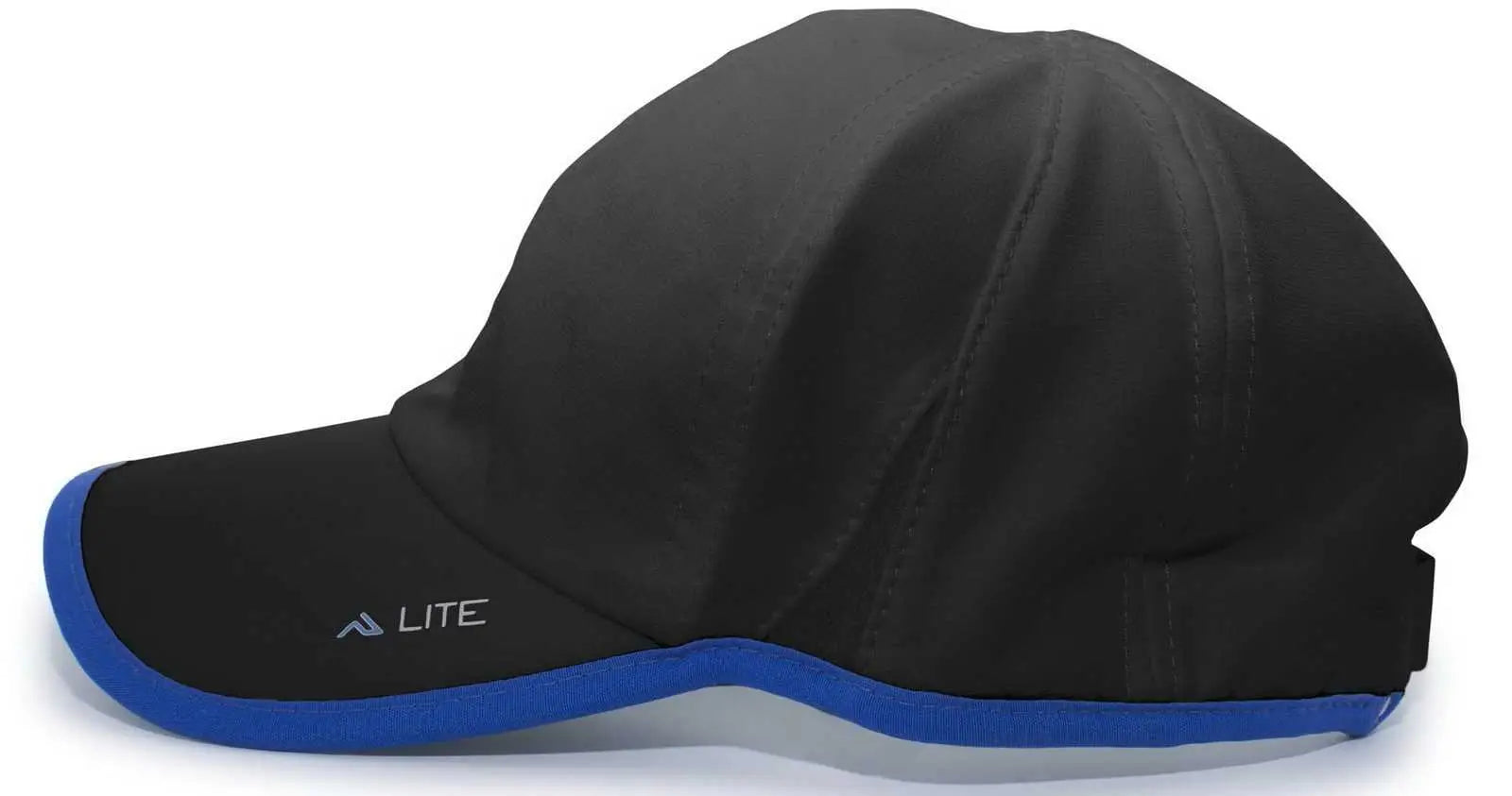 Pacific Headwear 410L Active Cap Hook-and-Loop Cap - Black Royal - Black Royal / 7’’ - 7 7/8’’
