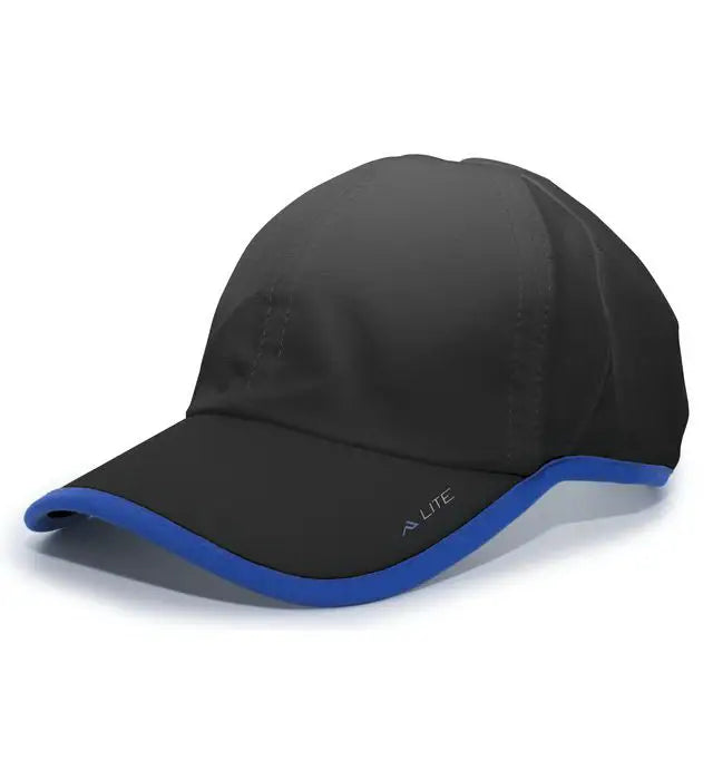 Pacific Headwear 410L Active Cap Hook-and-Loop Cap - Black Royal - Black Royal / 7’’ - 7 7/8’’