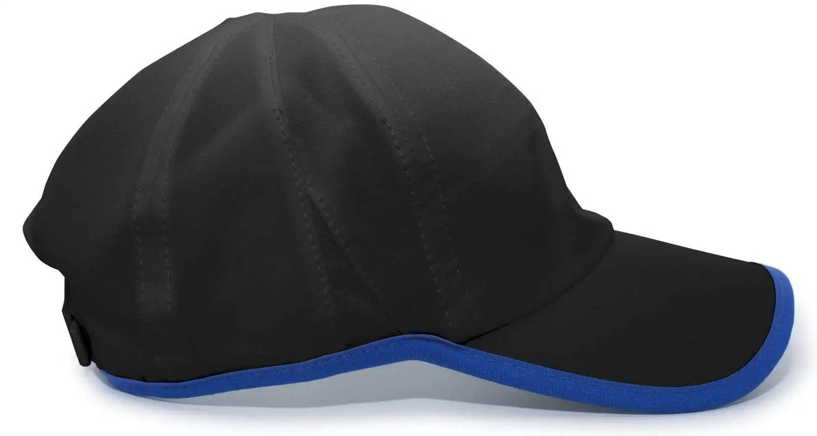 Pacific Headwear 410L Active Cap Hook-and-Loop Cap - Black Royal - Black Royal / 7’’ - 7 7/8’’