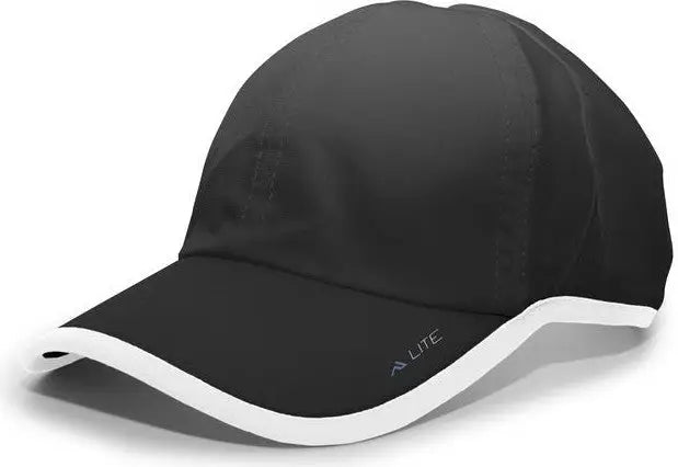 Pacific Headwear 410L Active Cap Hook-and-Loop Cap - Black White - Black White / 7’’ - 7 7/8’’