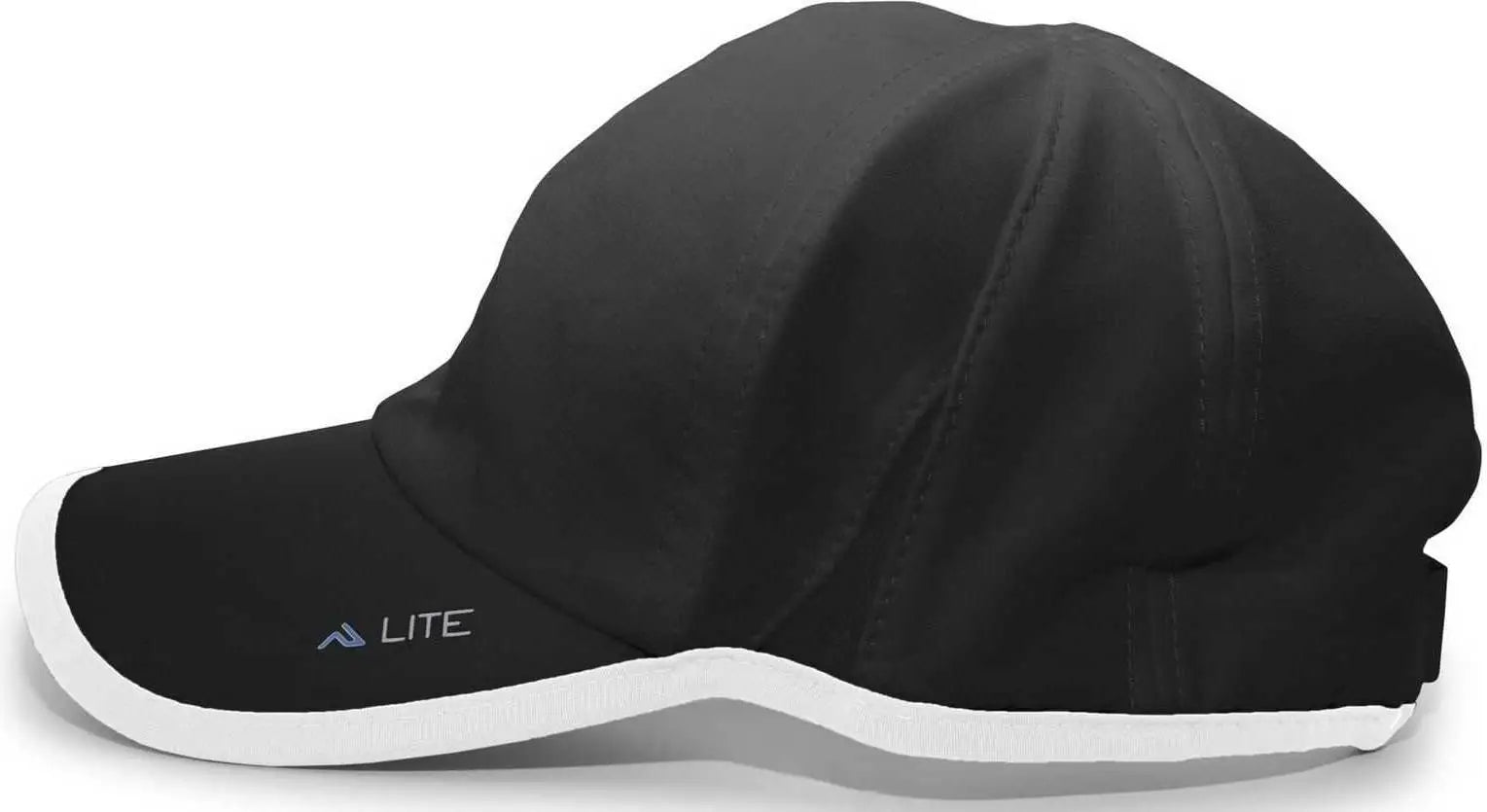 Pacific Headwear 410L Active Cap Hook-and-Loop Cap - Black White - Black White / 7’’ - 7 7/8’’