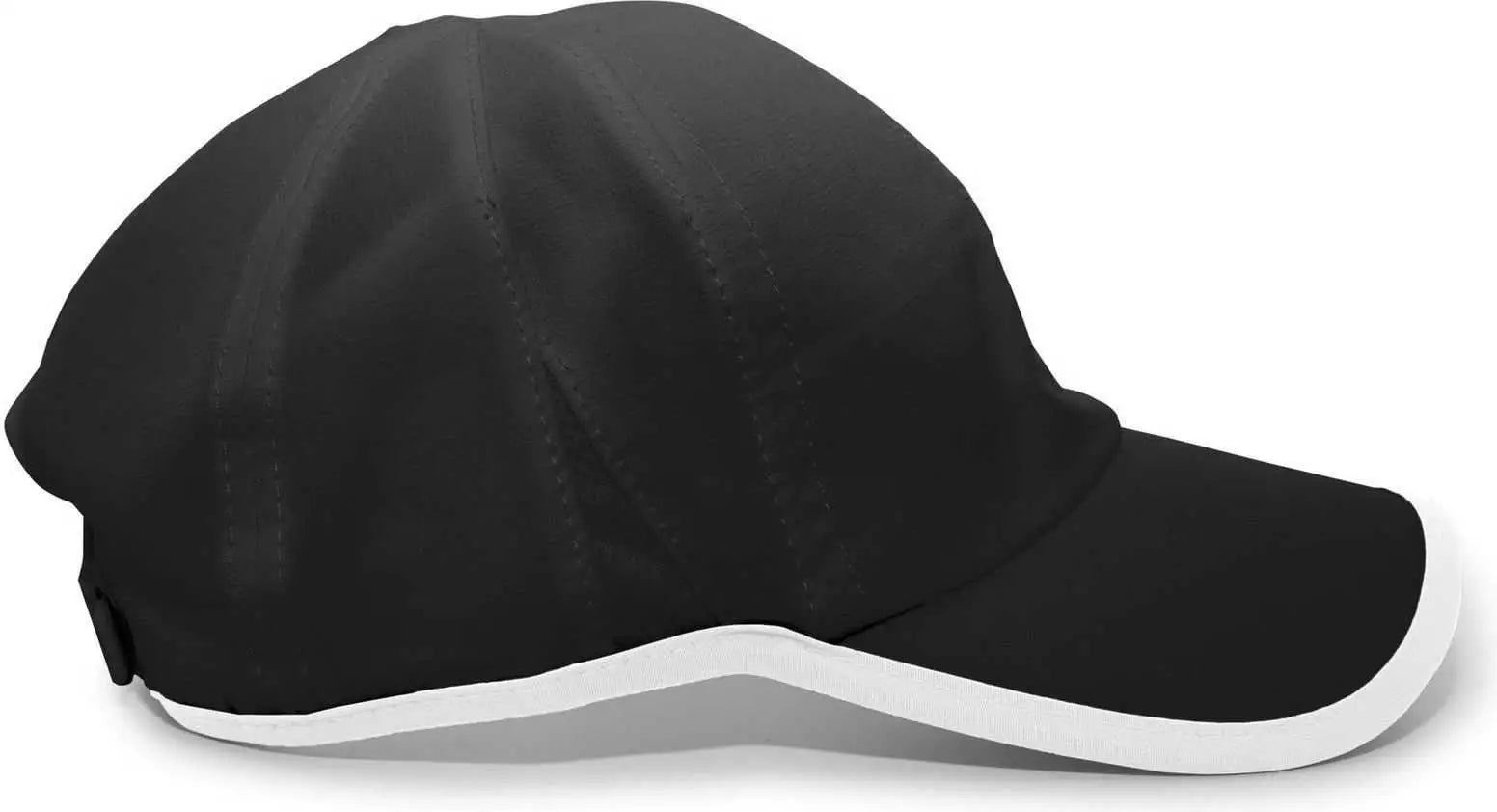 Pacific Headwear 410L Active Cap Hook-and-Loop Cap - Black White - Black White / 7’’ - 7 7/8’’