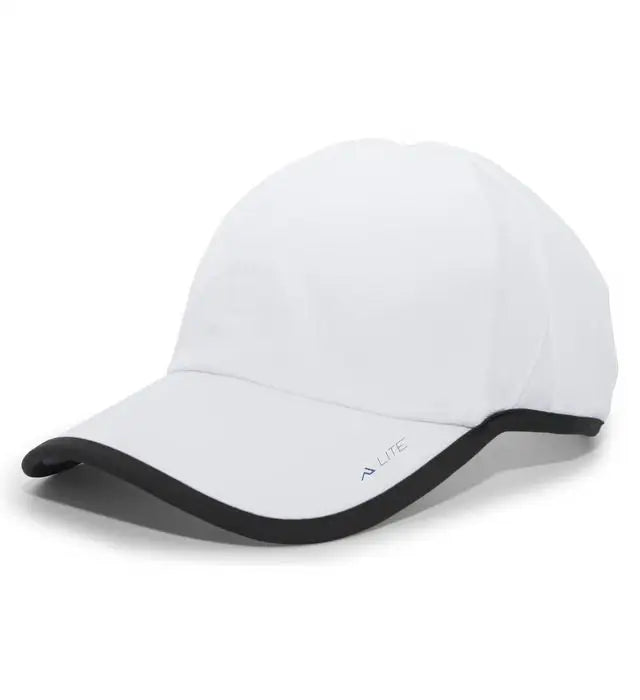 Pacific Headwear 410L Active Cap Hook-and-Loop Cap - White Black - White Black / 7’’ - 7 7/8’’
