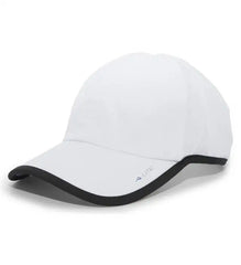 Pacific Headwear 410L Active Cap Hook-and-Loop Cap - White Black - White Black / 7’’ - 7 7/8’’