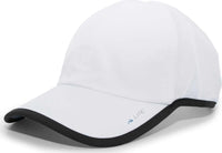 Pacific Headwear 410L Active Cap Hook-and-Loop Cap - White Black - White Black / 7’’ - 7 7/8’’
