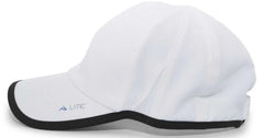 Pacific Headwear 410L Active Cap Hook-and-Loop Cap - White Black - White Black / 7’’ - 7 7/8’’