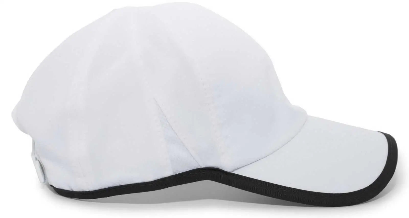 Pacific Headwear 410L Active Cap Hook-and-Loop Cap - White Black - White Black / 7’’ - 7 7/8’’