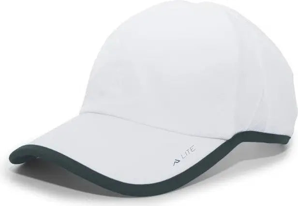 Pacific Headwear 410L Active Cap Hook-and-Loop Cap - White Dark Green - White Forest / 7’’ - 7 7/8’’