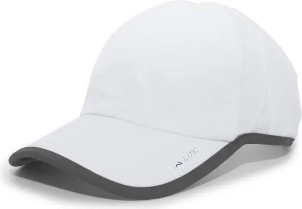 Pacific Headwear 410L Active Cap Hook-and-Loop Cap - White Graphite - White Dark Gray / 7’’ - 7 7/8’’