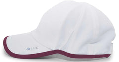 Pacific Headwear 410L Active Cap Hook-and-Loop Cap - White Maroon - White Maroon / 7’’ - 7 7/8’’