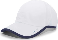 Pacific Headwear 410L Active Cap Hook-and-Loop Cap - White Navy - White Navy / 7’’ - 7 7/8’’