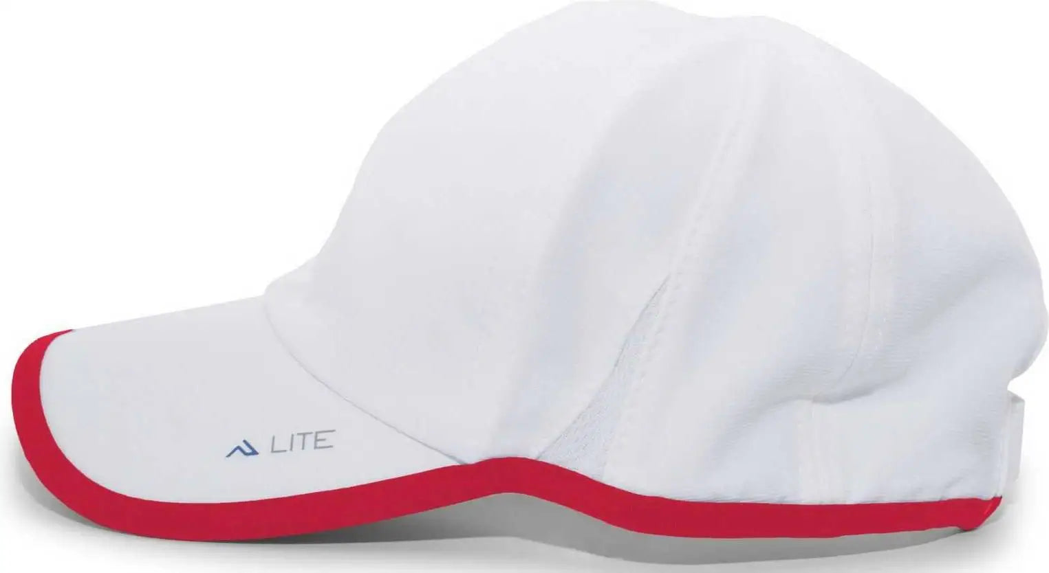 Pacific Headwear 410L Active Cap Hook-and-Loop Cap - White Red - White Red / 7’’ - 7 7/8’’